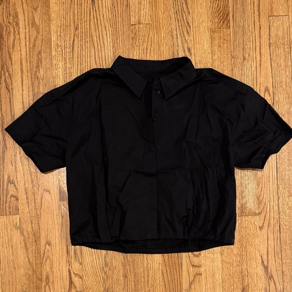 DKNY Black Button-Up Shirt